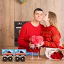 Gueevin 36 Pcs DIY Donut Monster Truck Valentine Gifts 36 Monster Truck Valentine's Day Cards with 36 Resealable Plastic Bags Holiday Exchange Gifts for Craft Favors