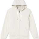 Hoodie For Men, Sherpa-Lined Full-Zip Fleece Sweatshirt (X-Small, Off-white)