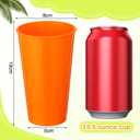 Suclain Set of 36 Colorful Reusable Plastic Cups 14 oz Kids Unbreakable Drinking Cup Bulk Stackable Water Tumblers Sets Large Tumbler for Dishwasher Safe Kitchen Ice Cafe Tea Party Supplies, 6 Colors
