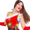 Windy City Novelties 4 Pack LED Light Up Christmas Bulb Necklace with 6 Dynamic Light Modes  Flashing Holiday Accessory for Parties, Parades & Festive Events