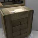 Emfogo Jewelry Box for Women, 5 Layer Large Wood Jewelry Boxes & Organizers for Necklaces Earrings Rings Bracelets, Rustic Jewelry Organizer Box with Drawers and Mirror(Weathered Gray)