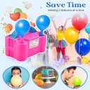 Voircoloria Balloon Pump Electric, Portable Automatic Dual Nozzle Inflator 110V 600W with Tying Tools for Birthday Gender Reveal Baby Shower Balloons Party Decorations