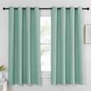 NICETOWN Blackout Curtain Panel 63 inch Long for Window - Thermal Insulated Solid Grommet Blackout Drape for Bedroom Living Room Kitchen (Single Panel, 52W x 63L, Aqua Blue)
