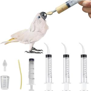 Baby Bird Feeding Syringe Set, Pet Parrot Milk Feeding Syringe with Tubes, Parrot Feeding Feeder Measuring Tools for Feeding Pets Scientific Industrial Labs (12ml +20ml syringe+50ml Measuring Cup)