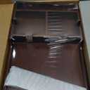 Sofa Insert Tray for Middle Seat,Bamboo Couch Table with 2 Cup Holders,Fits Armless Sofa & Sectionals,Fold-Flat Tray for Drinks,Snacks & Remotes,Brown