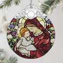 Virgin Mary Stained Glass Ornament, Christian Christmas Ornament, Religious Christmas Decoration, Holiday Decor, Gifts for Christian, Religious Gifts, Gift Exchange, Gift Idea