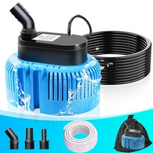 DeeprBetter Above Ground Pool Cover Pump, Submersible Water|Sump Pump for Draining, 850 GPH Blue