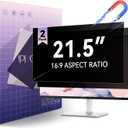 2-Pack 21.5-inch Magnetic Privacy Screen for 16:9 Computer Monitor, Snap-On Removable 21in Matte Anti Glare Blue Light Spy Filter Screen Cover Private Shield for Desktop PC [Support Curved Monitor]