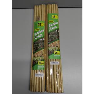 LJAAJSUV 20 Pcs - 18 inches Plant Stakes Natural Garden Bamboo Sticks for Indoor and Outdoor Plants, Plant Support Stakes for Tomatoes, Beans, Potted Plants. 2 Pack