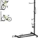Vertical Bike Stand with Wheels, Space-Saving Freestanding Bike Rack, 360 Moveable Adjustable Height Indoor Bike Storage for Garage & Apartment, Floor Bike Parking Holder for Bikes up to 22-29