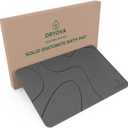 Large Stone Bath Mat  Natural Diatomaceous Earth Mat, Non-Slip & Super Absorbent, Quick Drying, Easy to Clean  Bathroom Floor Stone Mat (23.6"x15.4", Dark Gray Wave)