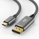 USB C to DisplayPort 2.1 Cable 6FT 16K@30Hz 8K@120Hz 4K@240Hz , 40Gbps High-Speed Type-C to Display Port Cord, USB-C to DP Wire for Thunderbolt 3/4/5, iPhone 16/15, Galaxy S24, MacBook Pro/Air, iPad