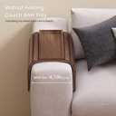 Sofa Arm Tray,Walnut Wood Folding Couch Arm Trays,Sofa Armrest Tray with Anti-Slip Pad for Drinks,Snacks,Phone,Remote Control