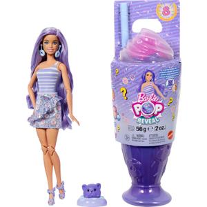 Barbie Pop Reveal Series Fashion Doll & Accessories Set, Treat Series, Donut Dreams Theme with Pet, 8 Surprises Include Color Change