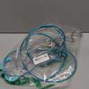 Supet Dog Tie Out Cable and Stake, Heavy Duty Runner with 32/16/10 FT Lead, Long Leash/Tether for Camping Backyard Outdoor Ground, Chain for Medium Large Dogs up to 125lbs (10FT) (Turquoise)