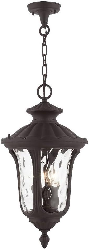 Livex Lighting 7858-07 Oxford 3 Light Outdoor Hanging Lantern, Bronze
