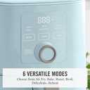 Martha Stewart 6-Quart Air Fryer, 6 Presets, Space Saving, Sky Blue, 6QT Air Fryer