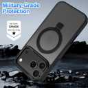 for iPhone 17 Pro Case 2025,with Magnetic Invisible Stand [Compatible with MagSafe] Shockproof Slim Translucent Anti-Slip Military Drop Protection Cover,Black