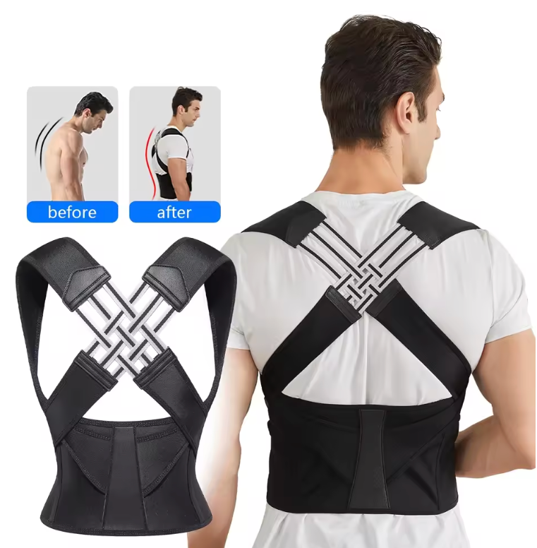 Posture Corrector  For Women And Men, Adjustable Shoulder Straightener, Full Back Support, Size L