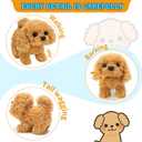 KSABVAIA Plush Teddy Toy Puppy Electronic Interactive Dog - Walking, Barking, Tail Wagging, Stretching Companion Animal for Kids Toddlers