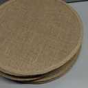 Yunlly Set of 48 Burlap Round Placemats Bulk Burlap Farmhouse Placemats Heat Resistant Round Table Mats Circle Jute Charger Place Mats Thanksgiving Christmas Rustic Table Decorations(11.8 in,Brown)