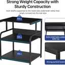 Fannova Printer Stand, 23.6 x18.9 x 30 Inches Large Printer Table with Adjustable Storage Shelf, 3 Tier Rolling Printer Cart with Wheels for Home Office, Stand for Heat Press Mini Fridge, Black