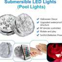 POLENTAT Submersible LED Lights with Remote, 16 Colors 4 Modes Battery Powered Waterproof LED Pool Lights for Inground Pool Above Ground Pool Bathtub Decoration (4-Pack)