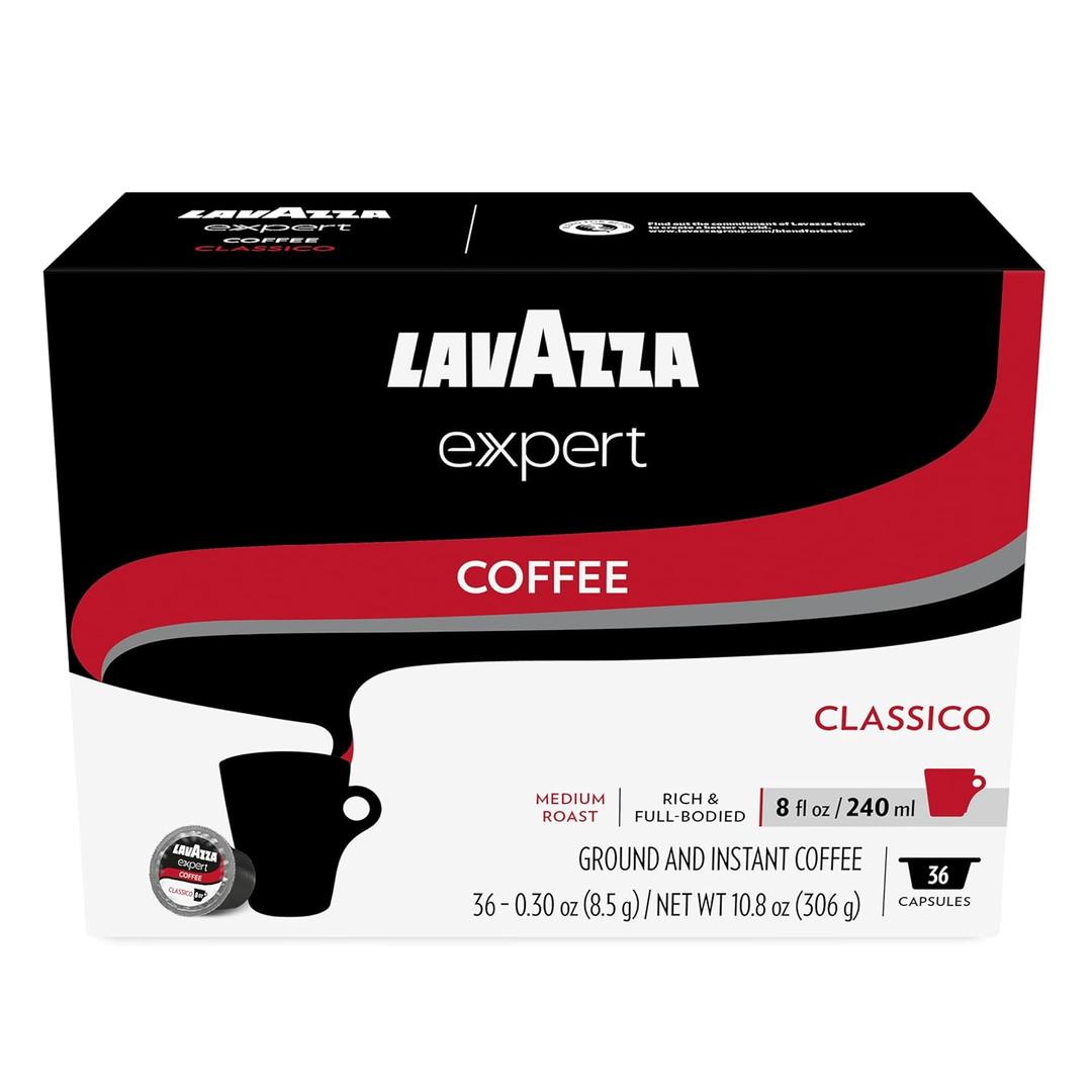 Lavazza Expert Classico Coffee Capsules, Medium Roast, Arabica and Robusta Blend, Compatible with Lavazza Classy Plus Machine (36 Capsules) (36 Count (Pack of 1))