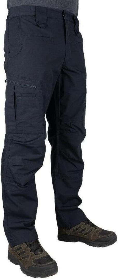 LAPG Men's Atlas Stretch Tactical Cargo Pants, Durable & Lightweight Ripstop Work Pants, Outdoor Hiking Pants for Men, Navy,  44 x 32