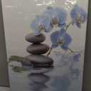 CXHOSTENT Spa Bathroom Wall Art Blue Orchid Flowers and Zen Stones on Water Pictures Print on Canvas Framed Artwork for Yoga Zen Room Decor (Zen-3, 16.00"x24.00")