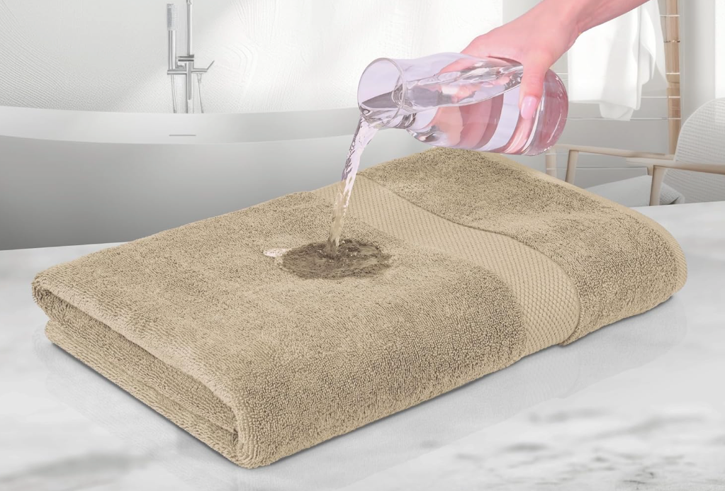 Luxury Soft Bath Sheet Towels Set - 650 GSM Cotton Luxury Bath Towels Extra Large 35x70 | Highly Absorbent and Quick Dry | Hotel Quality Extra Large Bath Towels Oversized, Beige, 2 Pack
