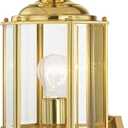 Livex Lighting 2006-02 Basics 1 Light PB Outdoor Wall Lantern, Polished Brass, 7"W x 17.5"H
