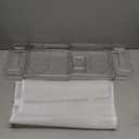 Expandable Drain Bath Caddy Tray for Tub, YOCOMEY Multifunctional Acrylic Bathtub Tray Bathroom Organizer, Simple Bathtub Table Trays Storage Rack for Candle Towel Book Wine Phone Shower(Clear)