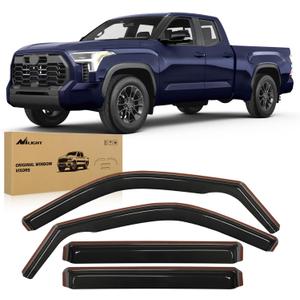 Nilight in Channel Window Deflectors for Toyota Tundra 2022 2023 2024 2025 Double Cab Vent Window Visors, Rain Guards-4PCS