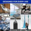 Upgraded Stainless Steel Hooks, 1800lb Heavy Duty Hammock Hanging Kit with Snap Hooks & Screws for Wall, Ceiling Mount (Indoor/Outdoor)