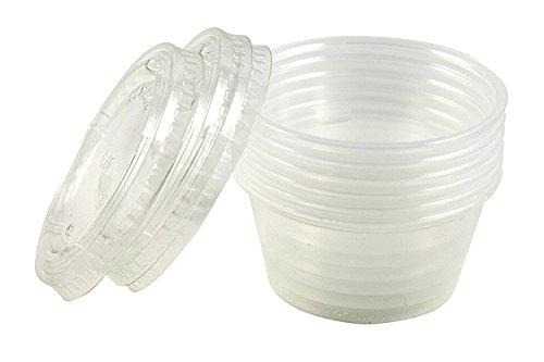 Items 4U! disposable Dressing/Sauce/Jello shot container cups, Clear Plastic, 2 oz, 24 Count & BIC Pan 2Pack
