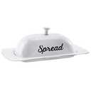 AuldHome Design Large Enamelware Butter Dish (White); Farmhouse Enamel Butter Serving Dish w/Lid