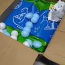 Foldable Kiddie Pool with Canopy and 20 Ocean Balls: 47in for Baby Toddler Kids- Summer Water Play Pool with Sprinkler and Shade - Portable for Outdoor Backyard Beach (Blue and Green)