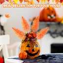 100 Pcs Fall Orange Pine Picks for Wreath Making Supplies Artificial Halloween Picks Vases Centerpieces Fall Candle Rings Craft DIY Garland Autumn Thanksgiving Harvest Festival Decoration