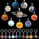 Eersida 20 Pcs Solar System Planet Keychain Hanging Galaxy Keychain Outer Space Party Favors Globe Planets Gift for Party Supplies Birthday Space Enthusiasts
