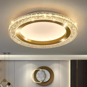 UOFUS 28W Gold LED Flush Mount Ceiling Light 12inch Modern Round Ceiling Light Fixture 3000K-6000K Super Bright Circle Ceiling Lamp for Bedroom Kitchen Bathroom Entryway Hallway Stairwell (11.81inch)