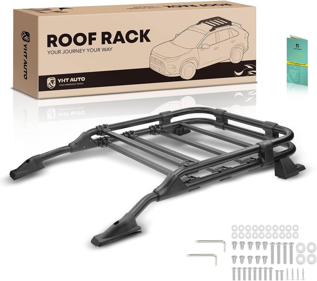 YHTAUTO Car Roof Rack Cargo Carrier Compatible with Toyota 4Runner 2010-2023, 165 Lbs Aluminum Alloy Luggage Rack for Rooftop Tent Kayak Bike Luggage Snowboard Ski Board Canoe