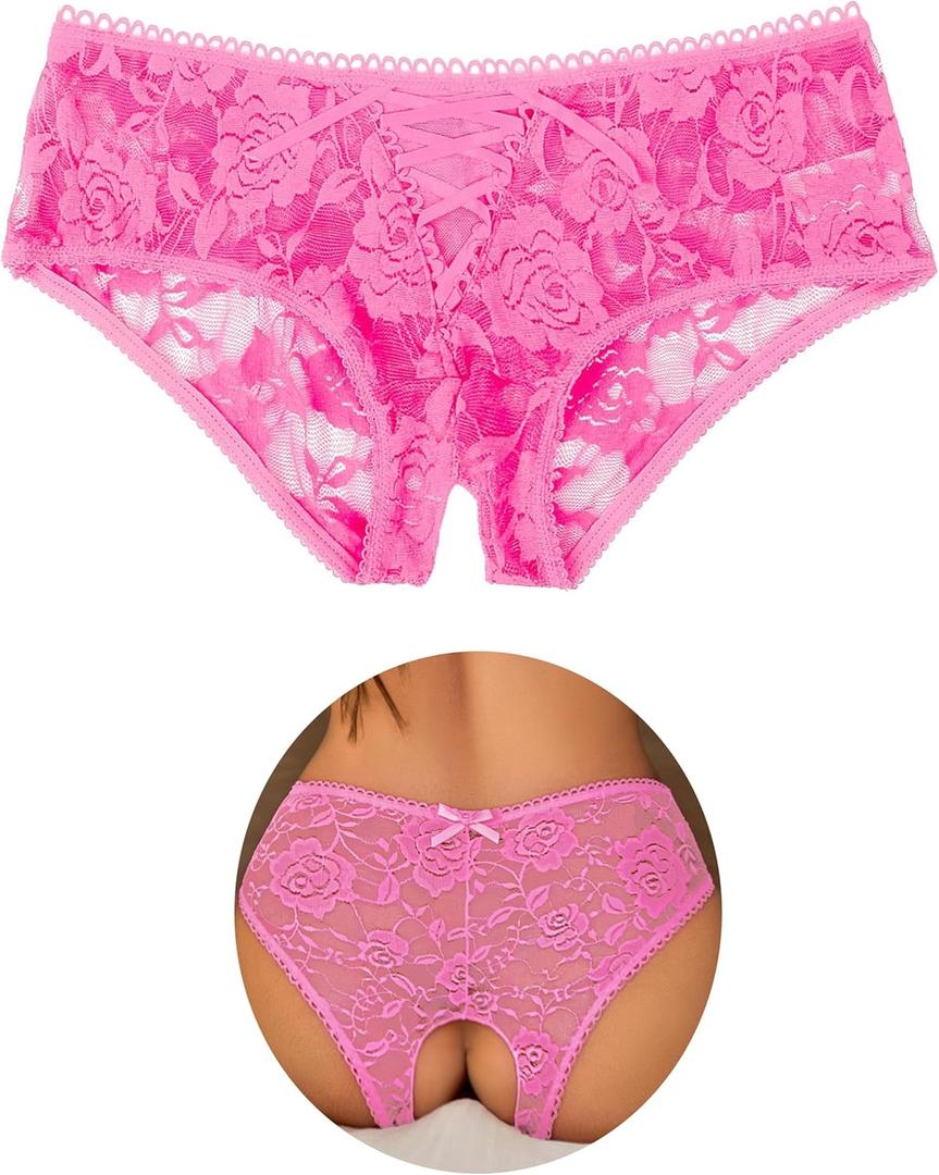 Avidlove Women Lace Panties Floral Lace Briefs Sexy Hollow Out Underwear Crisscross Strappy Boyshorts