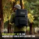 Ninja | Backpack Cooler | FrostVault Go 36 Can Soft Cooler | Leakproof Zipper with Built in Can Opener, 2 Ice Packs & Dry Storage Drawer | for Hiking, Camping & More |Charcoal Gray | FF136CG
