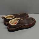 EverFoams Men's Moccasin Slippers Memory Foam Indoor/Outdoor Warm Suede House Shoes with Fuzzy Sherpa Lining, 11