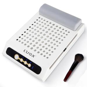 L'UGX Rechargeable Nail Dust Collector with 2 Reusable Filters, Professional 70W Nail Extractor Vacuum Acrylic Nail Dust Cleaner, Perfect for Home Salon Use, Low Noise (#1 White)