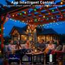 Outdoor String Lights,200FT Smart RGB+IC Patio Lights with Shatterproof LED Bulbs ,Outside Light Dimmable Patio for Decor DIY IP67 Waterproof ,Courtyard, garden,Holiday,LED lights more Scene Modes