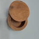 DIVIJLWR Solt Holder Stylish Brown Acacia Wood Salt Box with Swivel Cover, Countertop Spice Storage Container