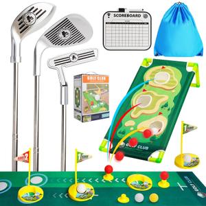 Toddler Golf Clubs Set - Upgraded Kids Golf Toys, Adjustable Toddler Golf Set with Scorecard, Storage Bag, Indoor and Outdoor Yard Game Gifts for 2 3 4 5 6 7 8 Year Olds Boys Girls
