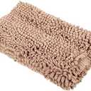 IMIKEYA Shaggy Non- Bath Mat Extra Thick Chenille Rug for Bathroom Absorbent and Machine Washable Camel Color for Comfort and Safety